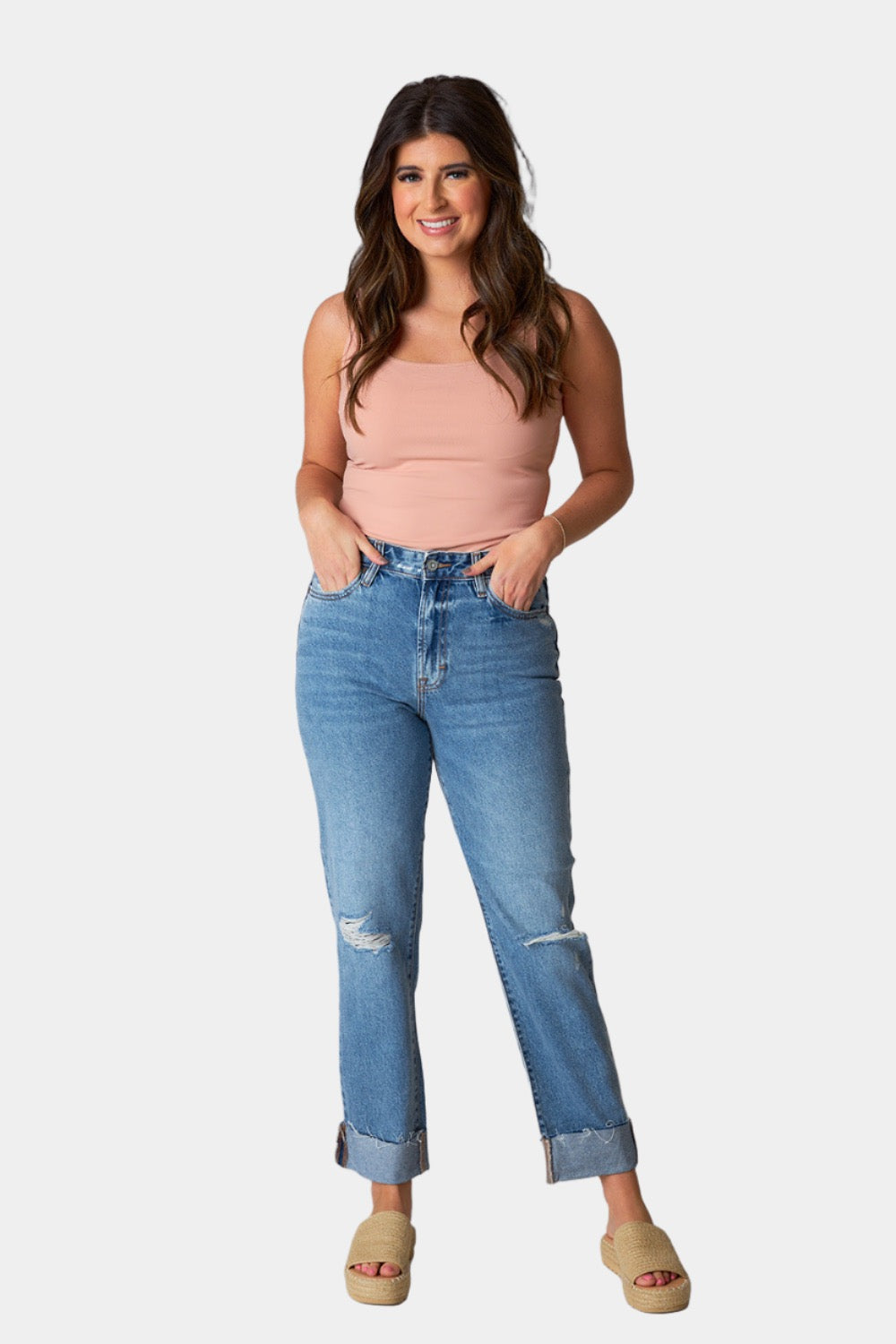 Bailey Distressed Boyfriend Jean - Medium Wash