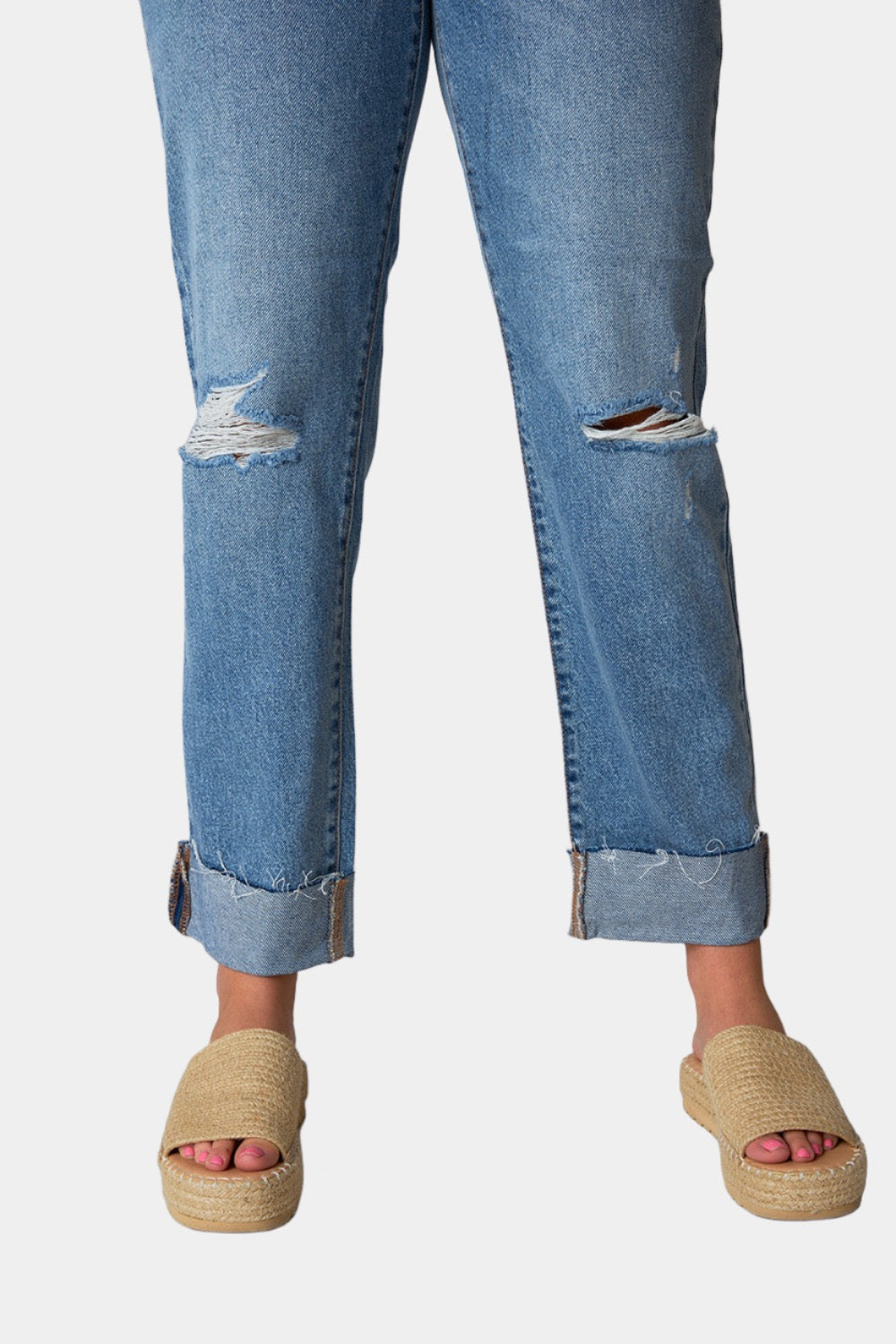 Bailey Distressed Boyfriend Jean - Medium Wash