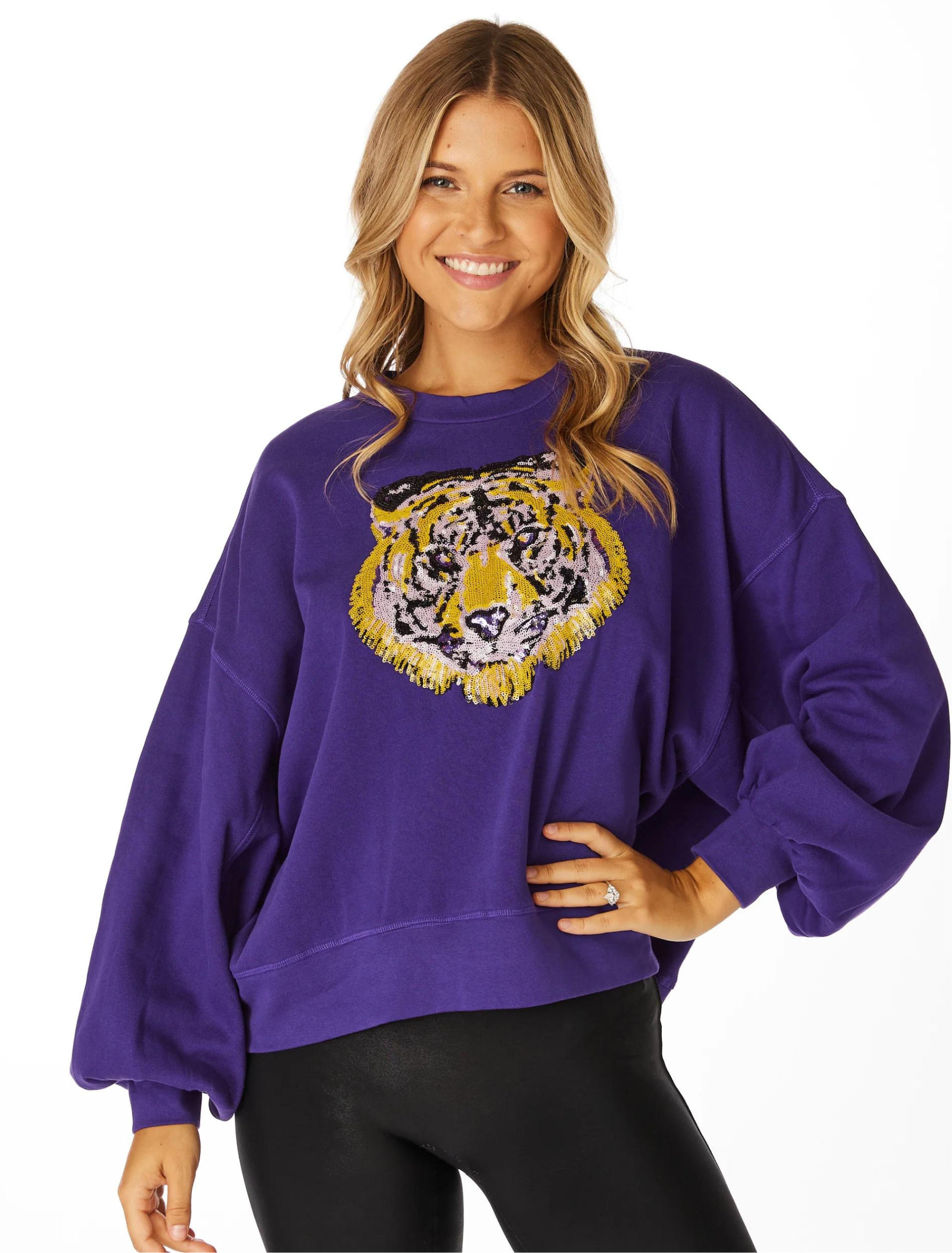 The LSU Tigers Sequin Balloon Pullover