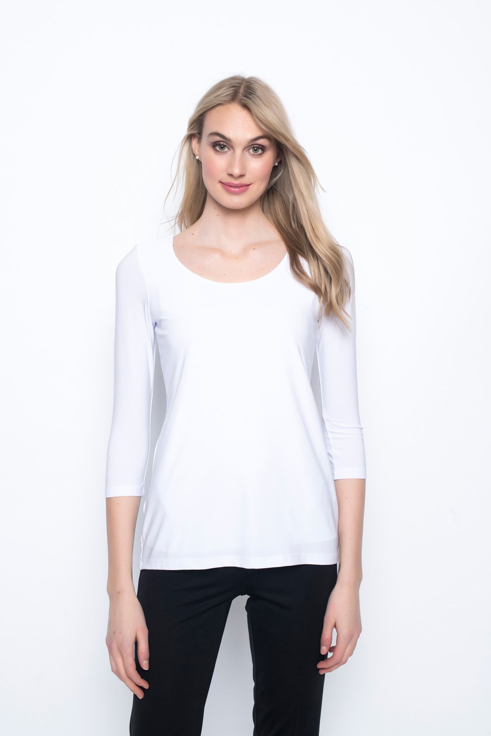 3/4 Sleeve Round Neck Top
