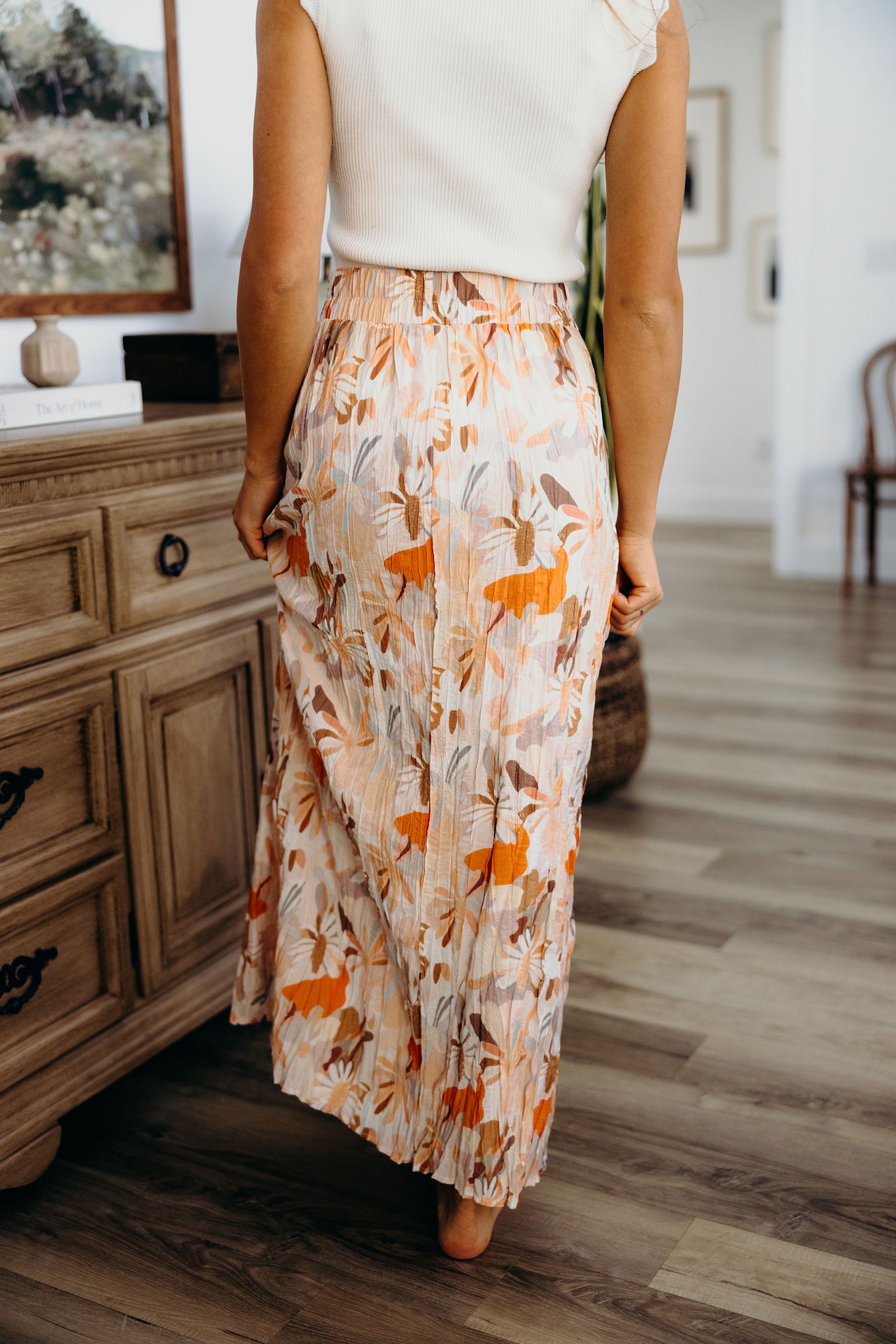 MAXI SKIRT IN MELON BLOOM