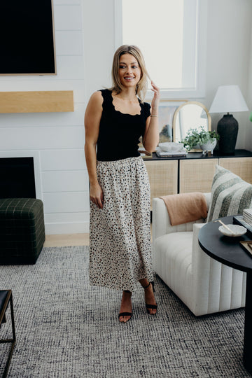MAXI SKIRT IN DAPPLE DASH