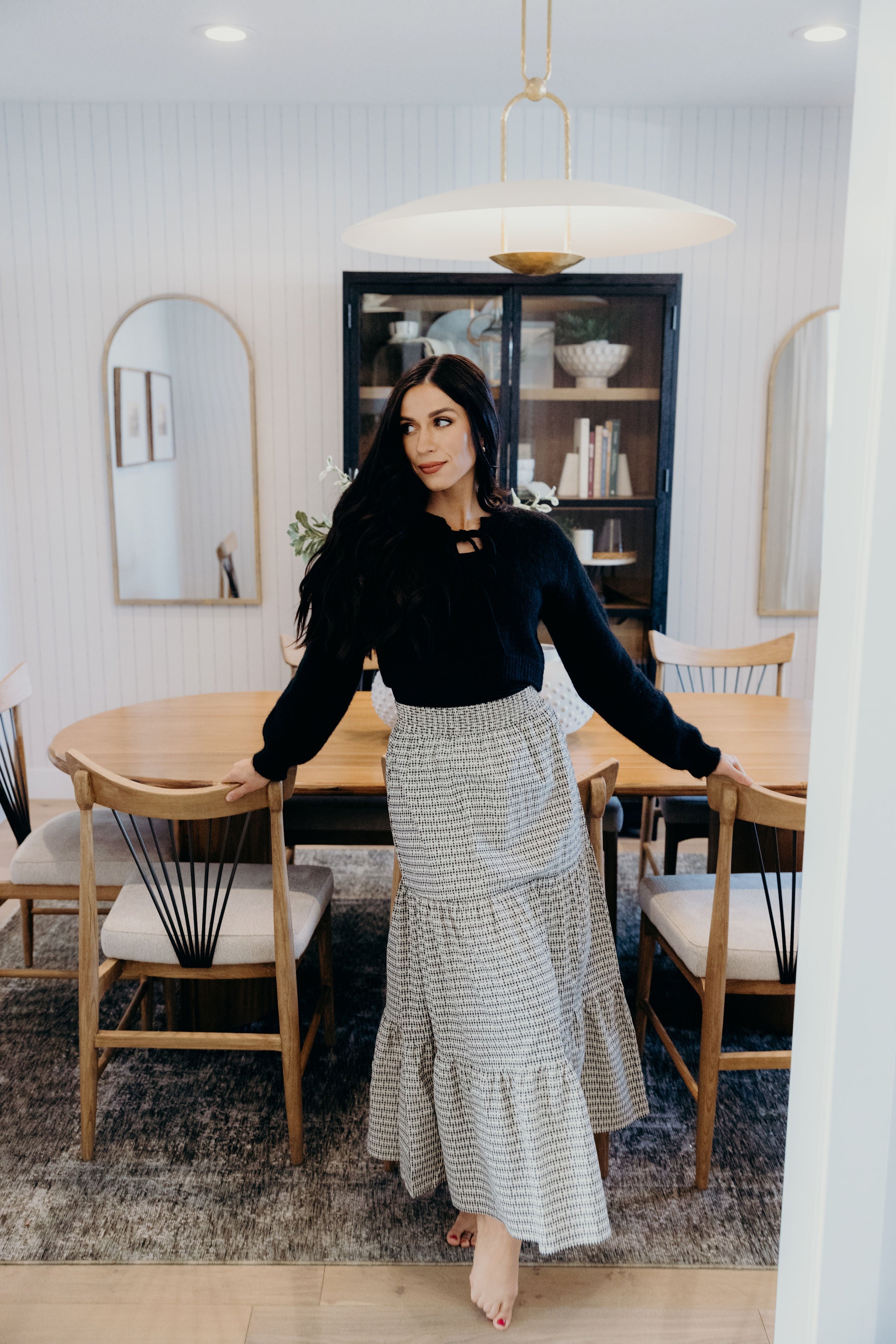 TIERED MAXI SKIRT IN PICNIC FLORALS