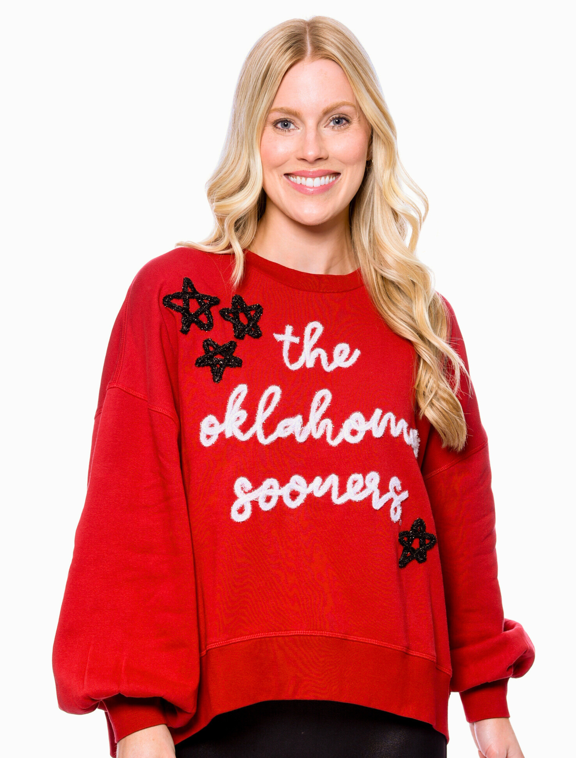 The Oklahoma Sooners Glitter Script Balloon Pullover