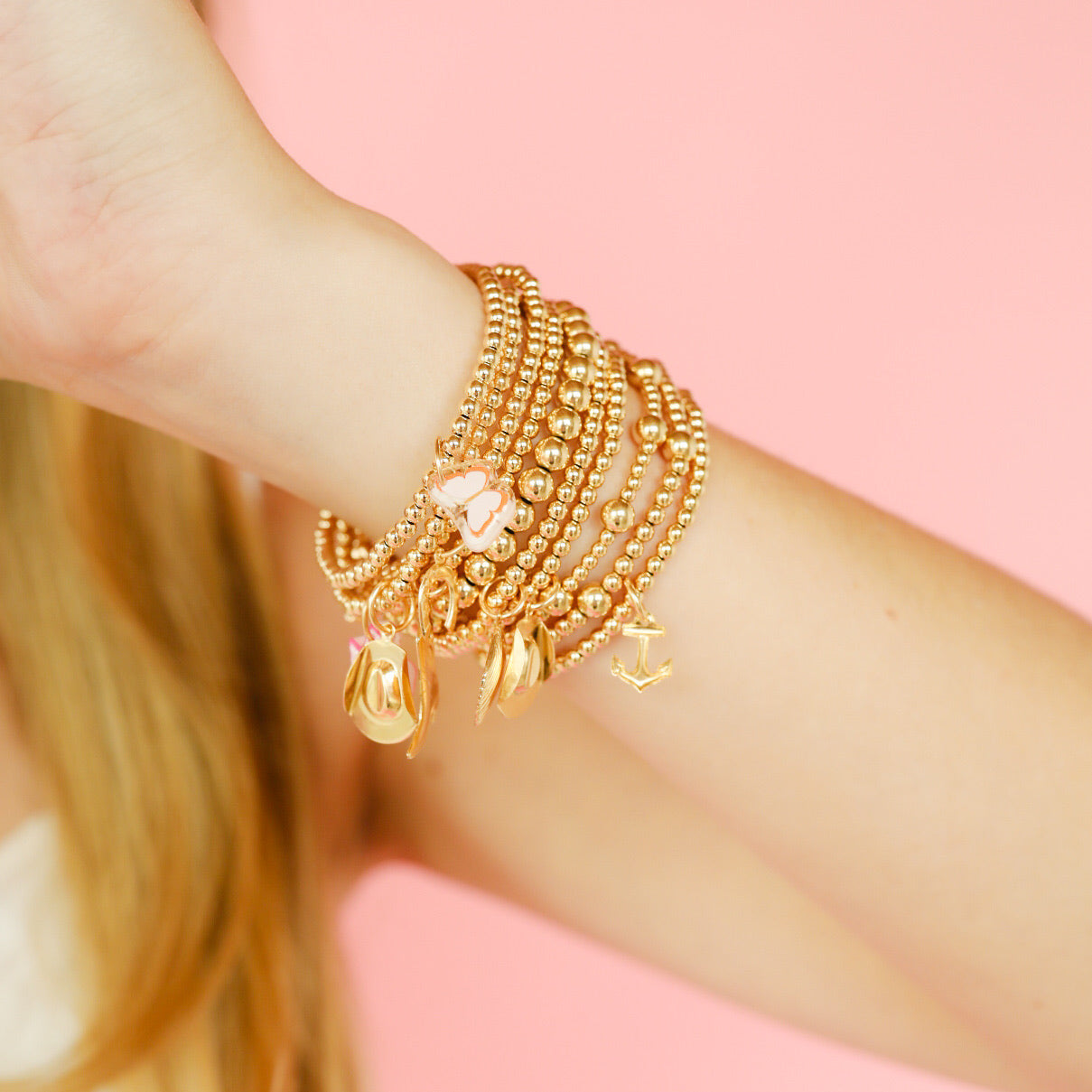 Cowgirl Boot Gold Charm Bracelet