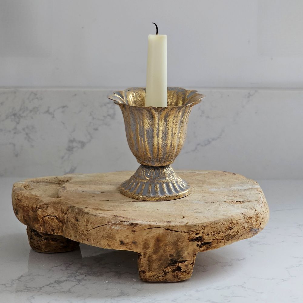 Aged Gold Fluted Urn Taper Candle Cup