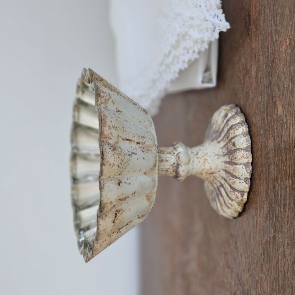 Distressed Mercury Glass Style Pedestal Bowl