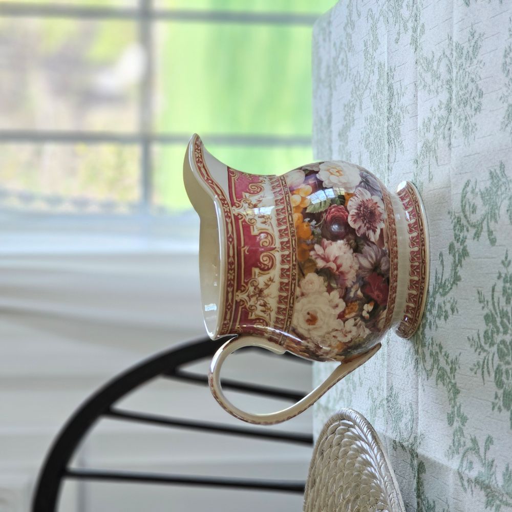 Antique Style Old World Floral Pitcher