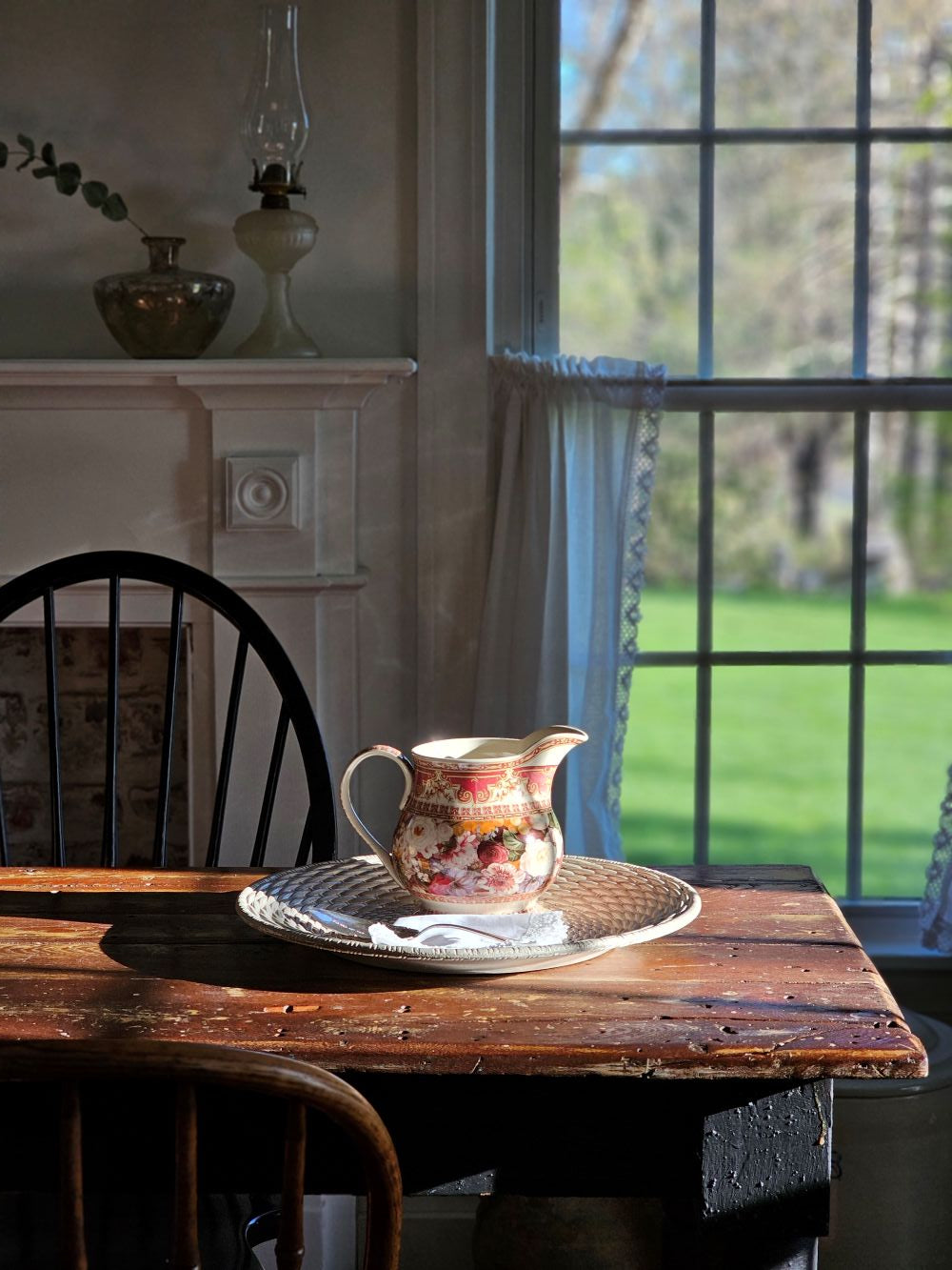 Antique Style Old World Floral Pitcher