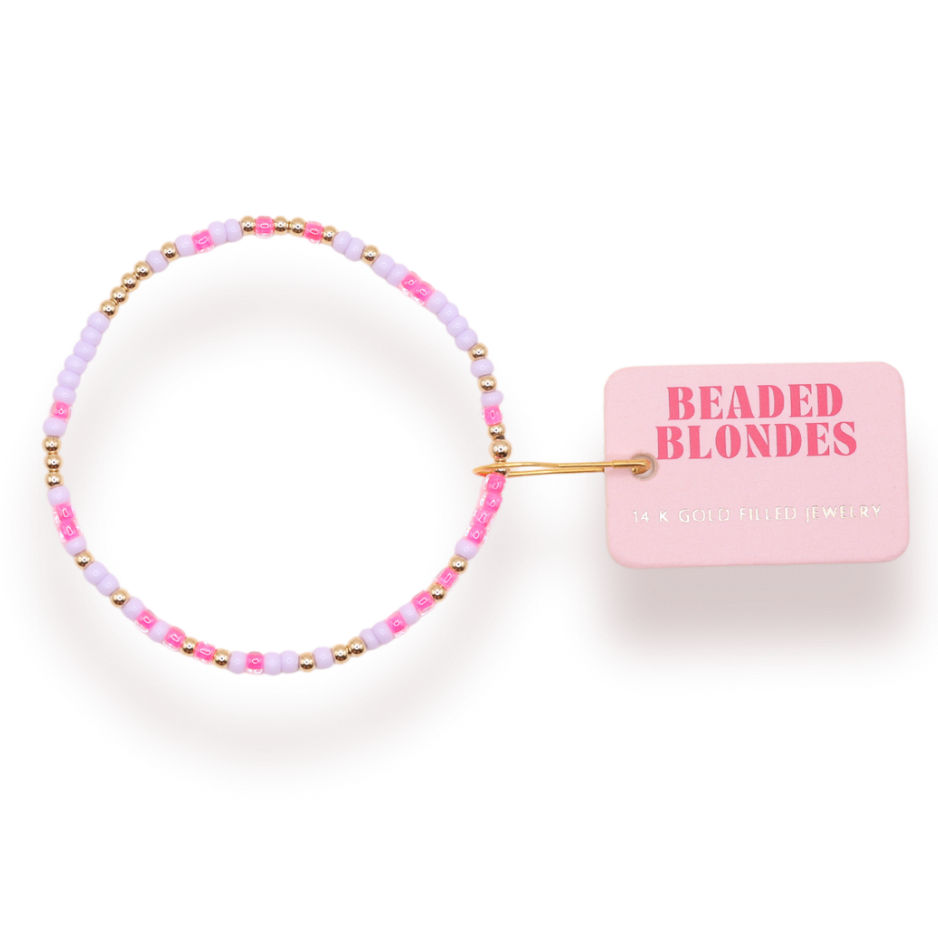 Hot Pink and Lilac Sprinkle Bracelet