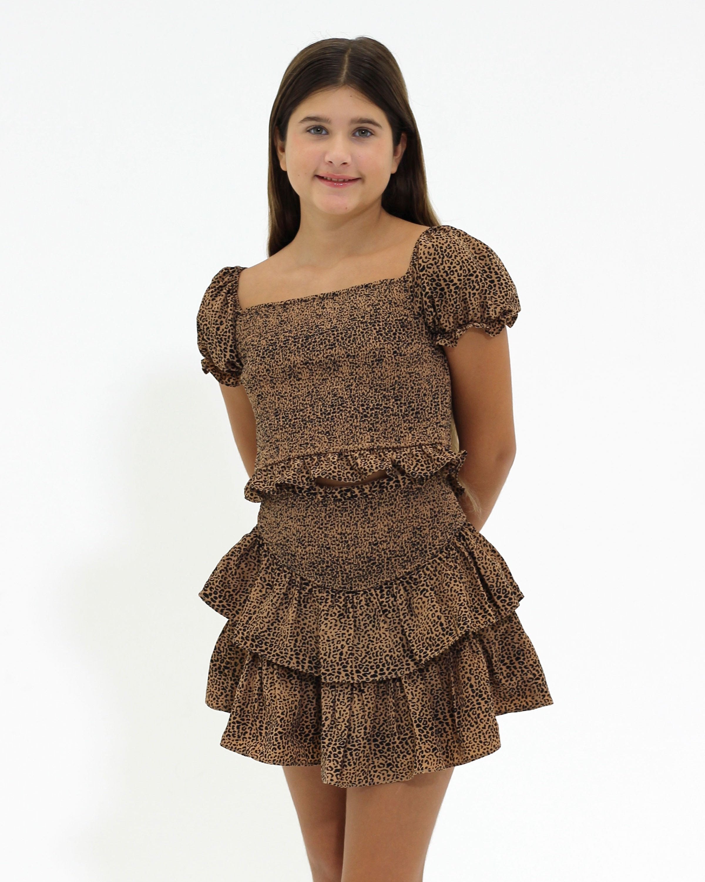 Blair Tween Skort Set - Cheetah