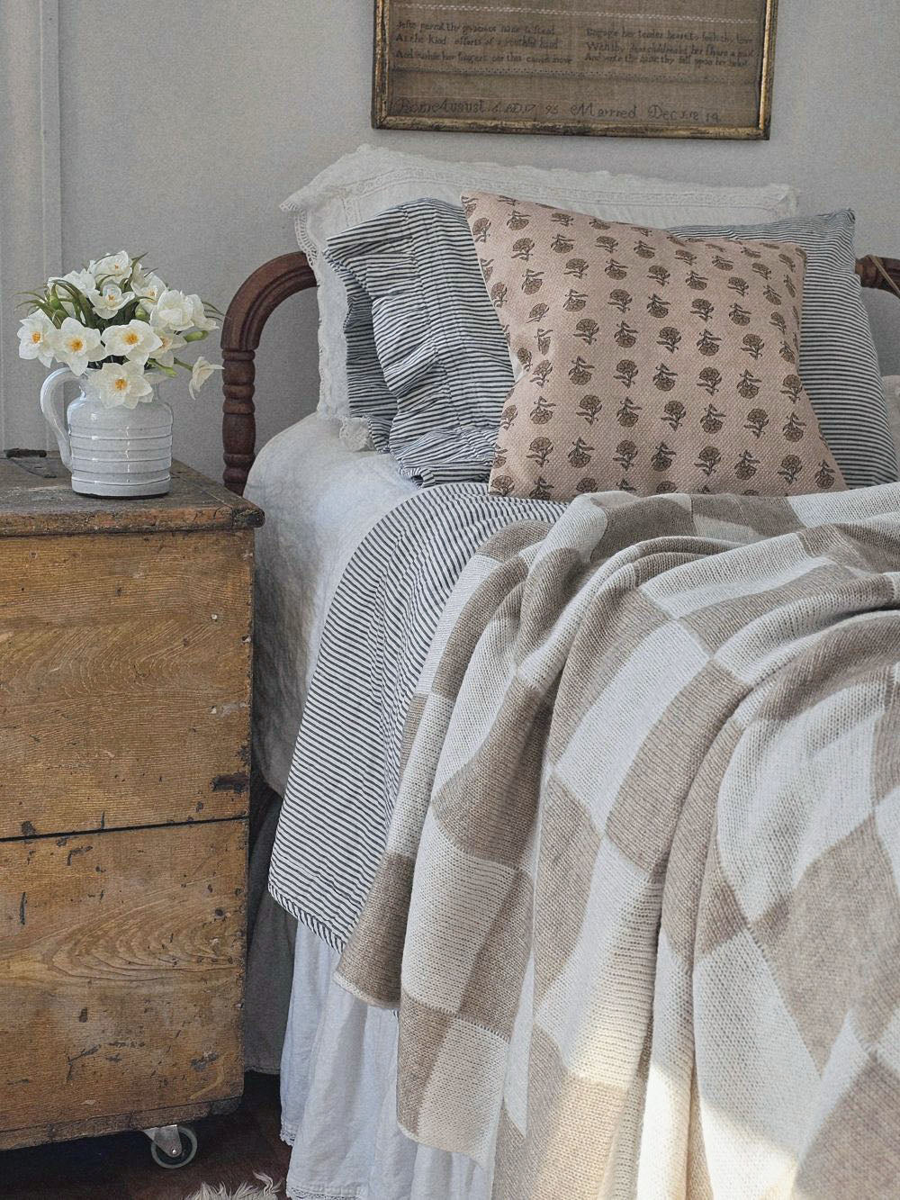 Portsmouth Blue Ticking Stripe Quilt