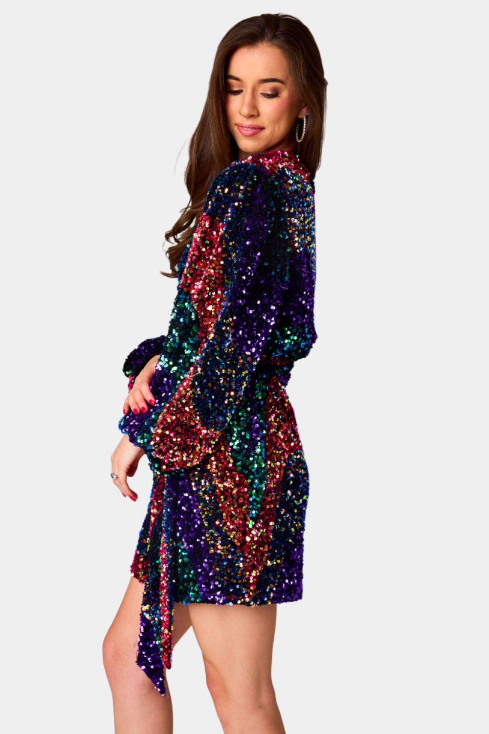 Adeline Sequin Wrap Dress - Party