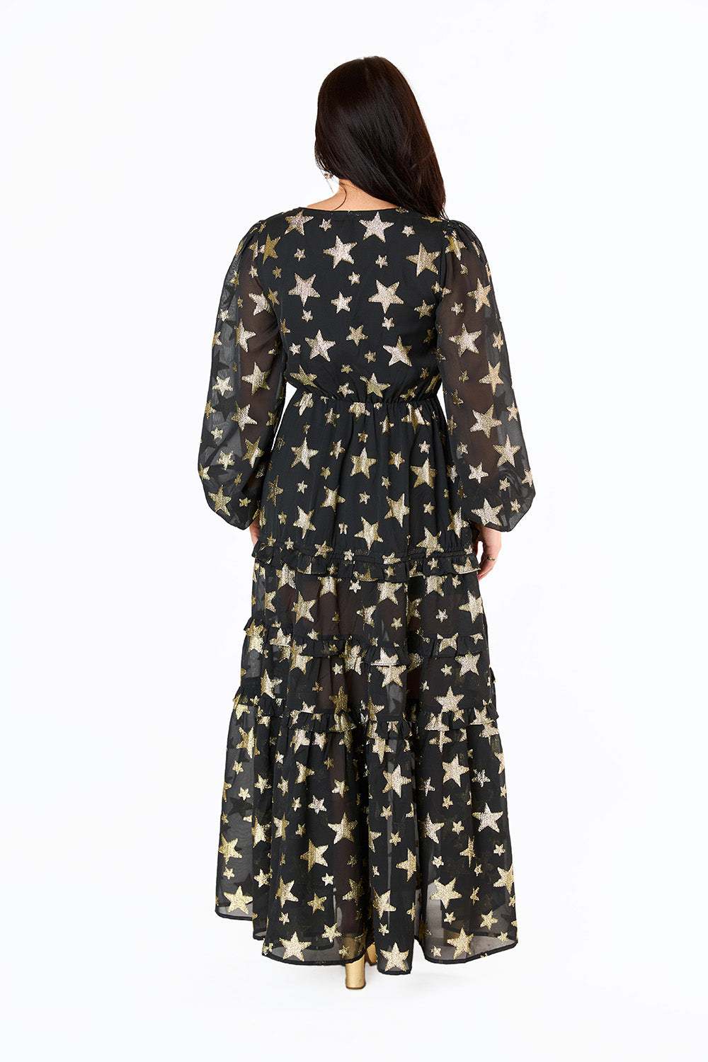 Zodiak Long Sleeve Maxi Dress - Super Nova