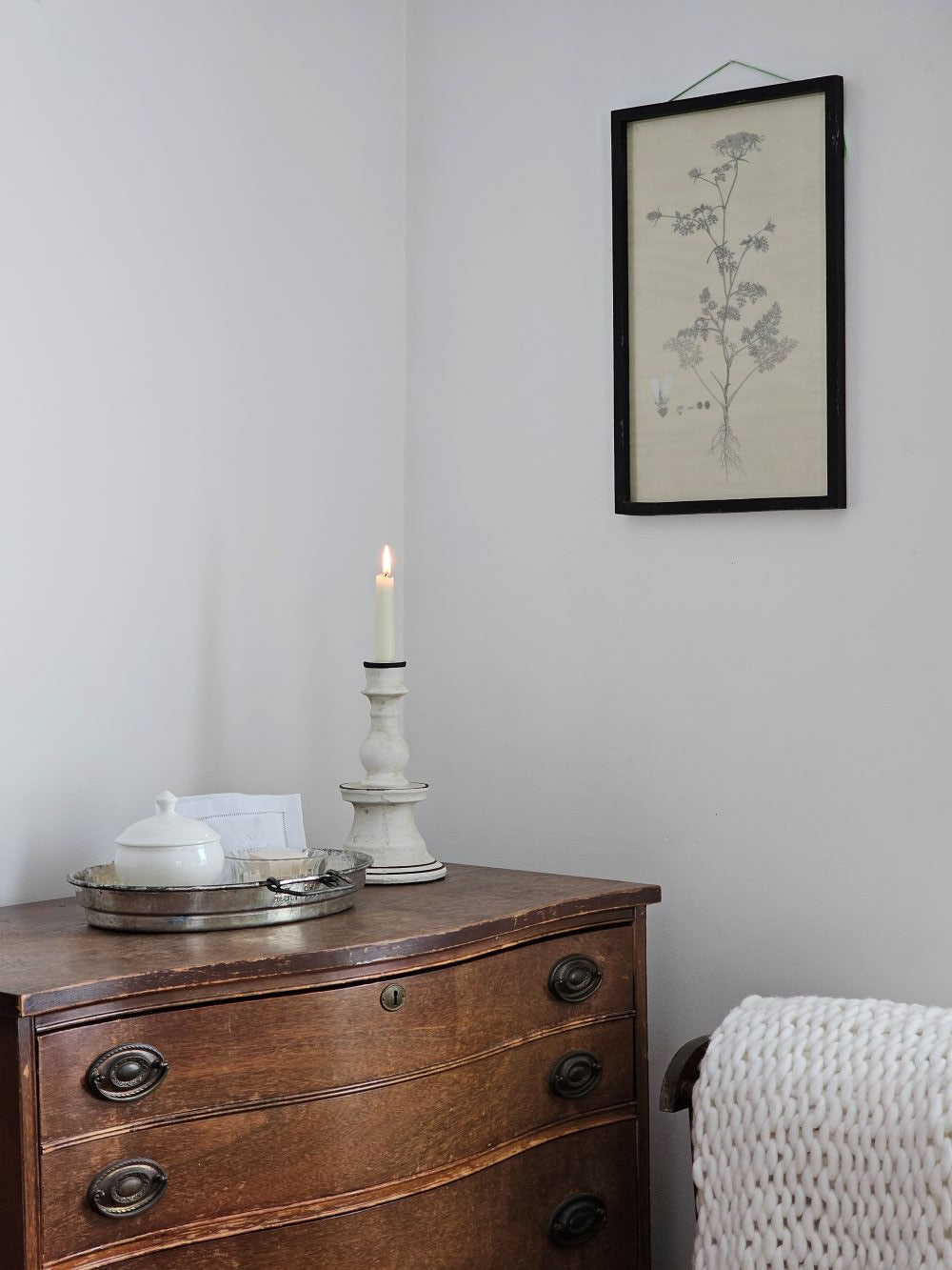 Chalky White Terracotta Taper Candlestick