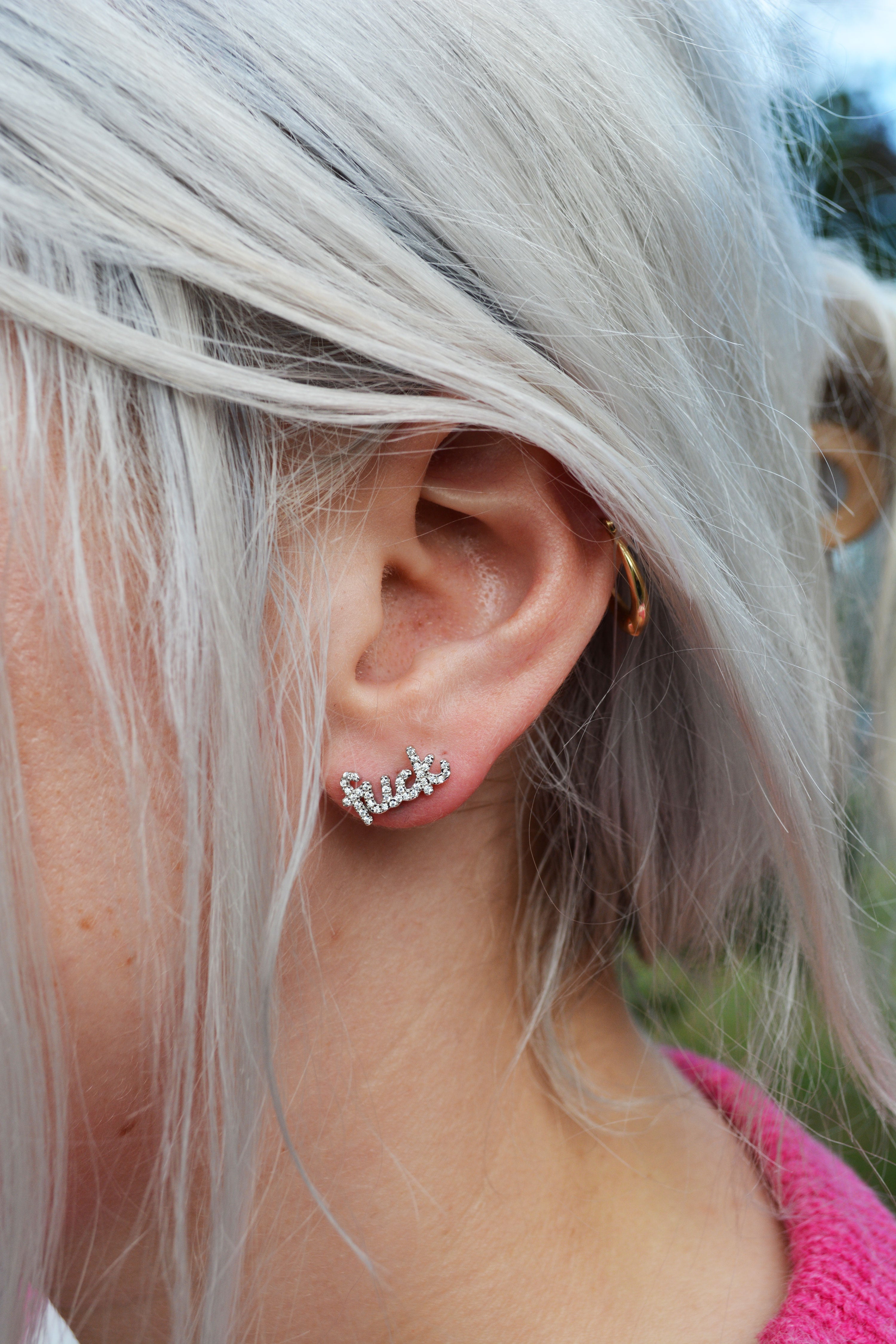 F*** Rhinestone Studs