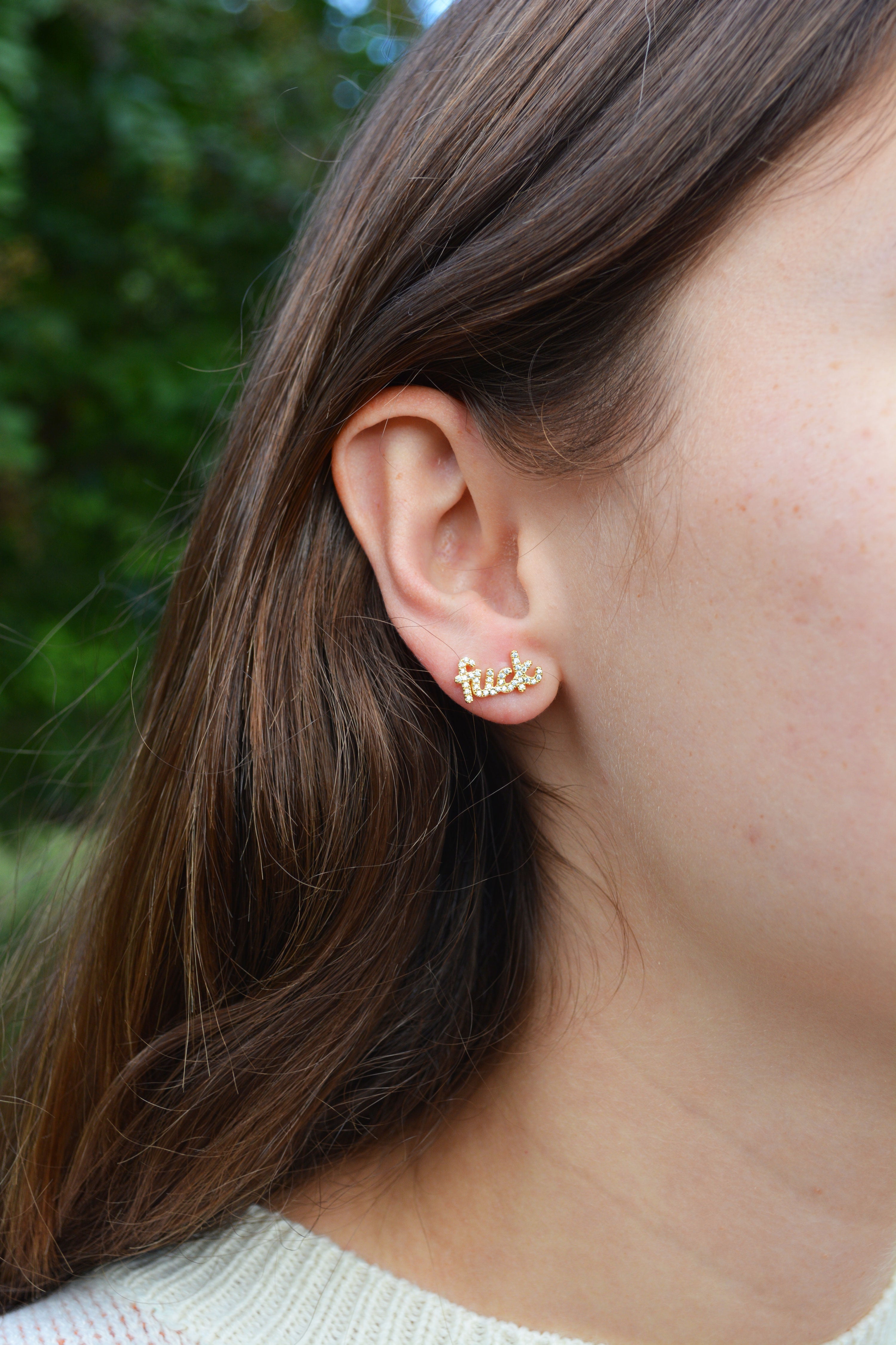 F*** Rhinestone Studs