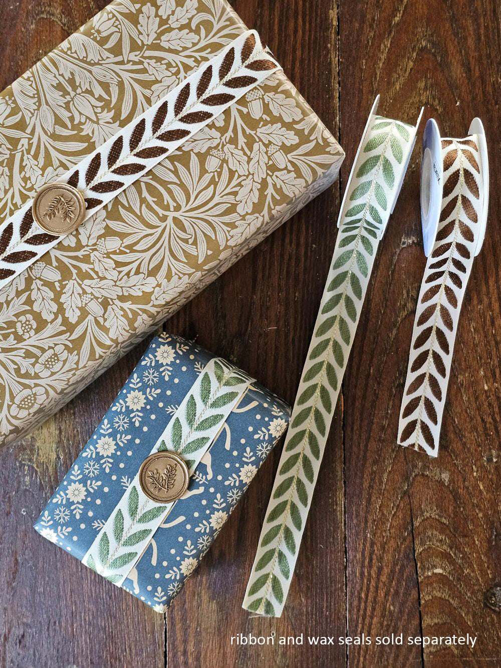 Wax Seal Sticker with Laurel Leaf Design, Set of Six