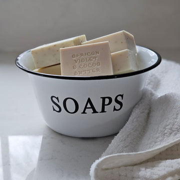 White Enamel Soap Bowl