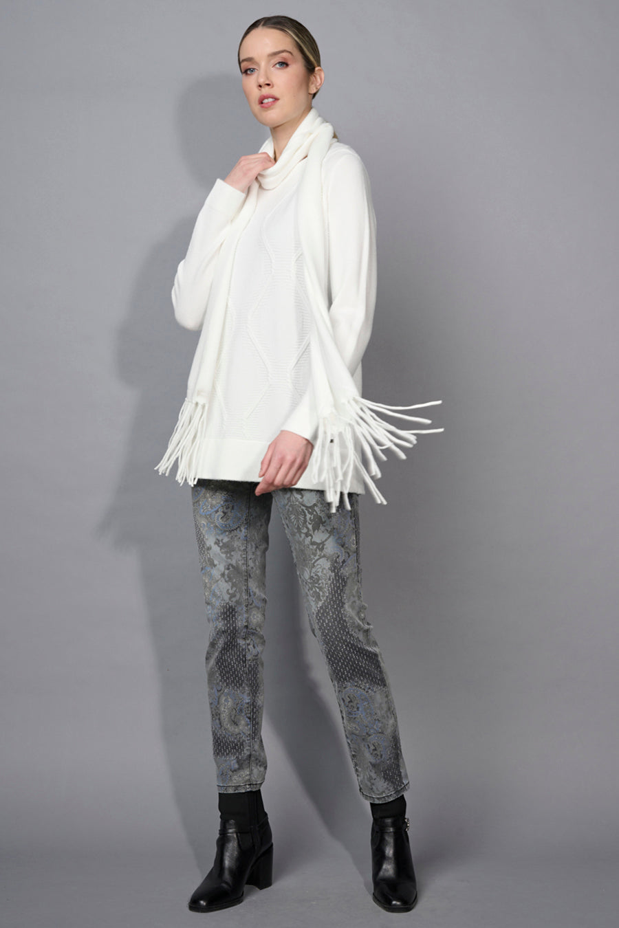 Slim-Leg Full-Length Printed Jeans