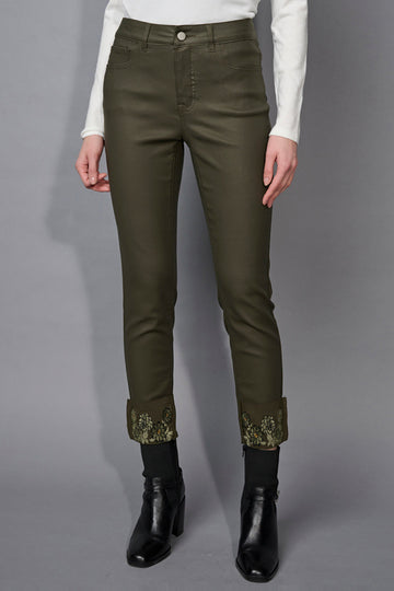 Embroidered Cuff Jeans