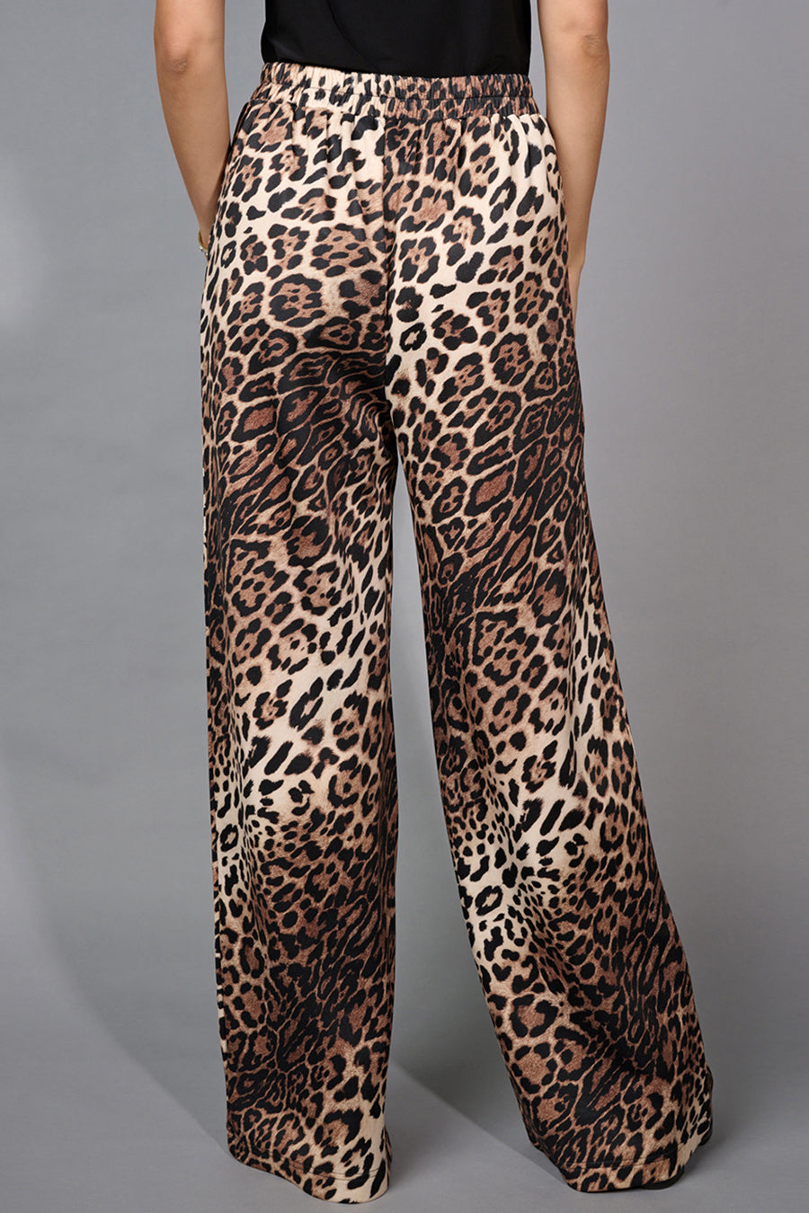 Animal Print Wide-Leg Pants