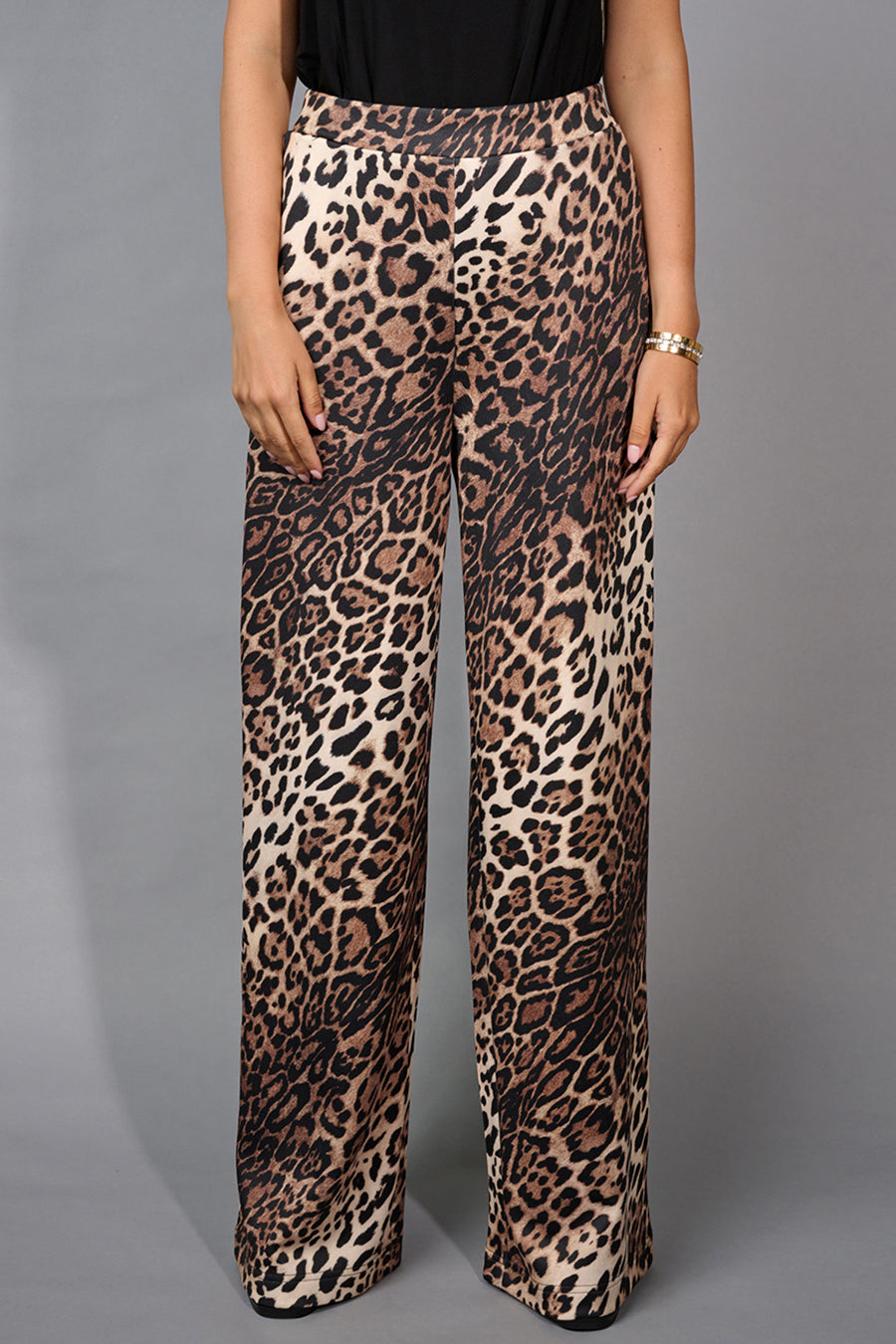 Animal Print Wide-Leg Pants
