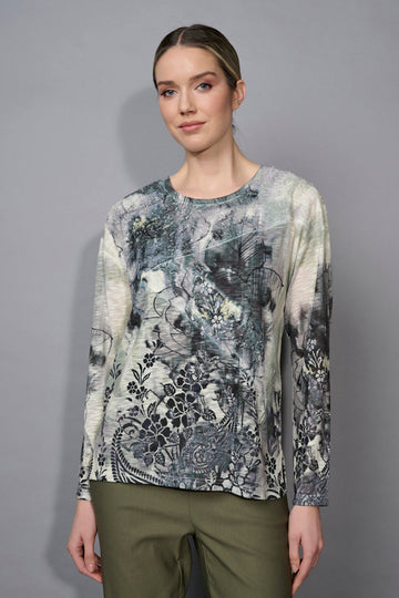 Crew Neck Custom-Printed Top