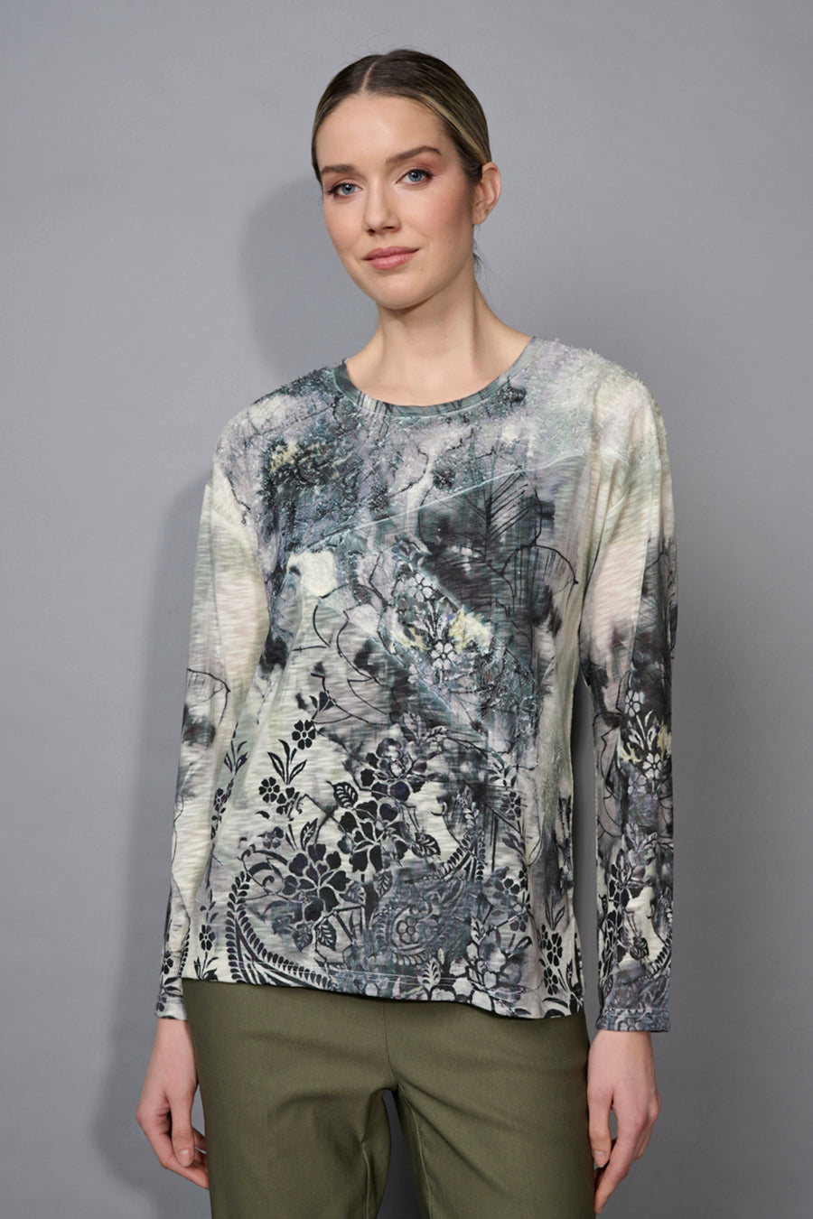 Crew Neck Custom-Printed Top