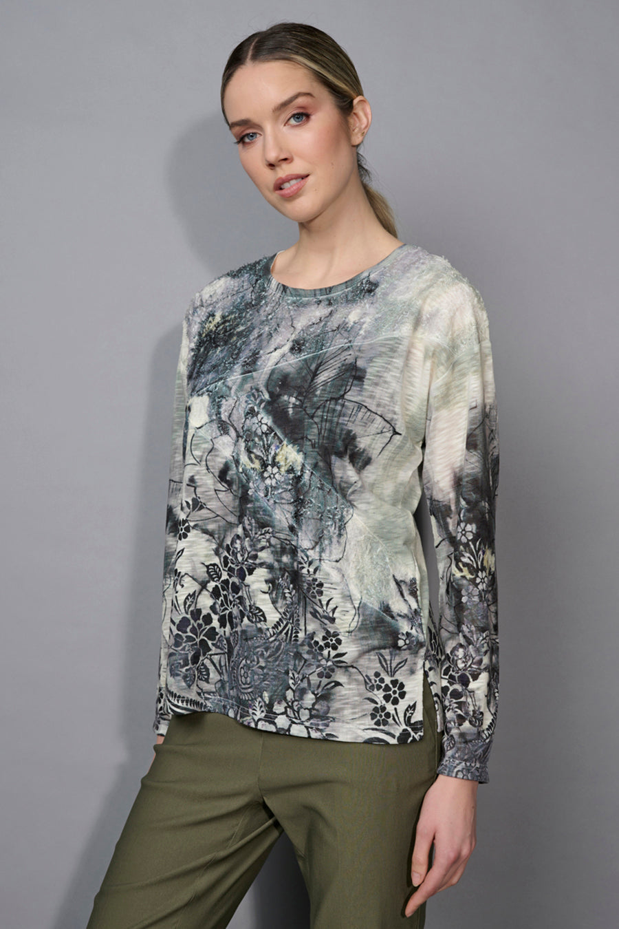 Crew Neck Custom-Printed Top