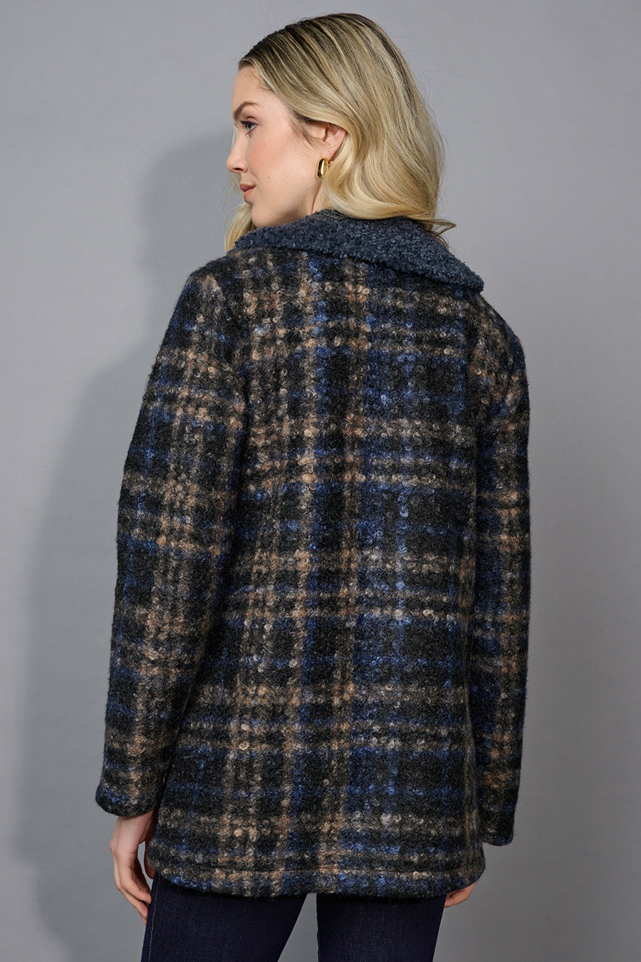 Button-Front Checker Jacket