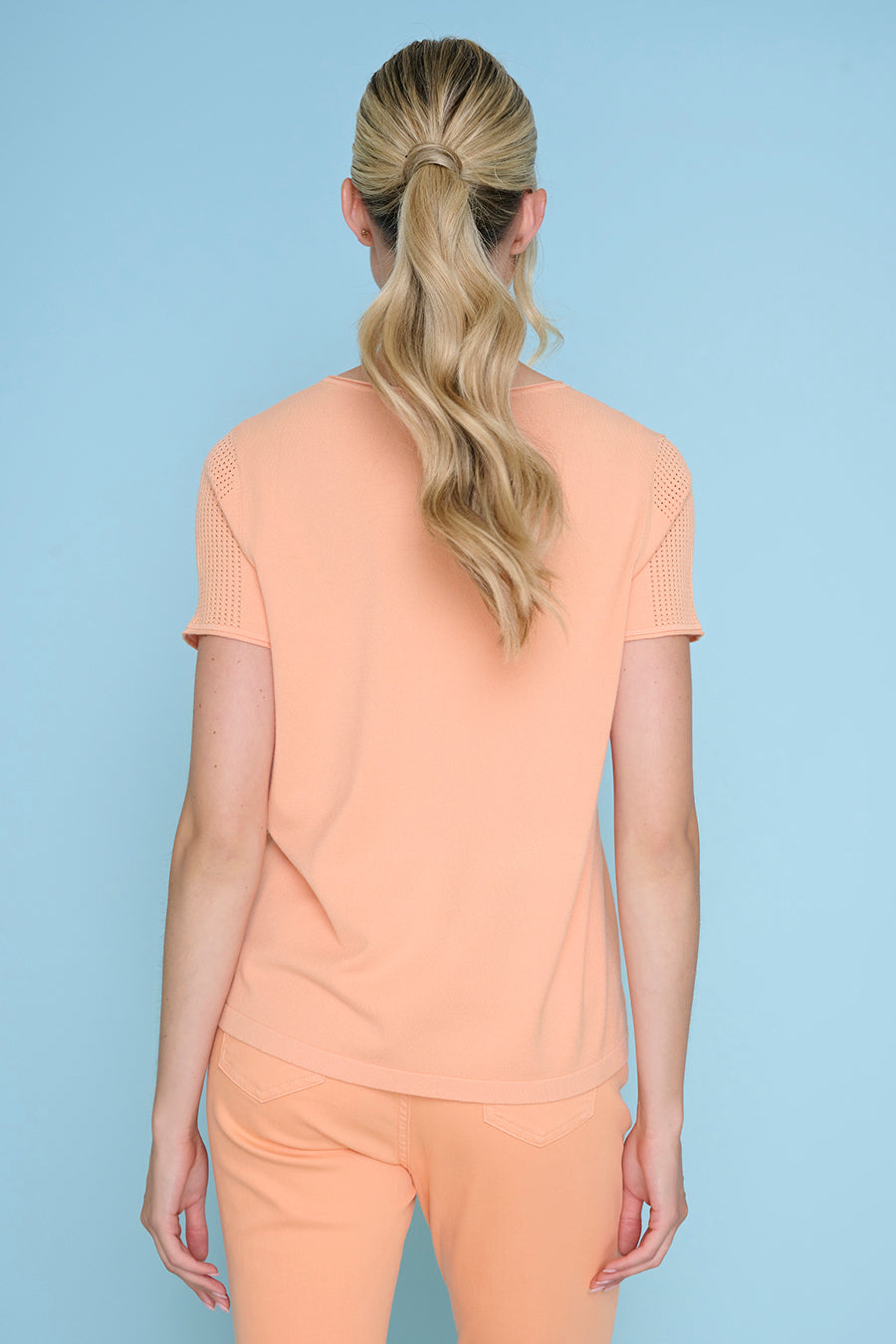 Short-Sleeve Pointelle Details Top