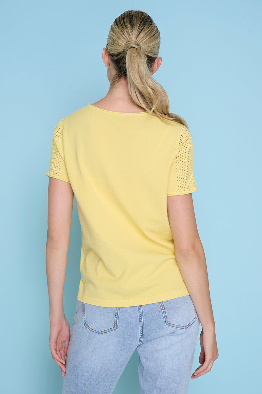 Short-Sleeve Pointelle Details Top