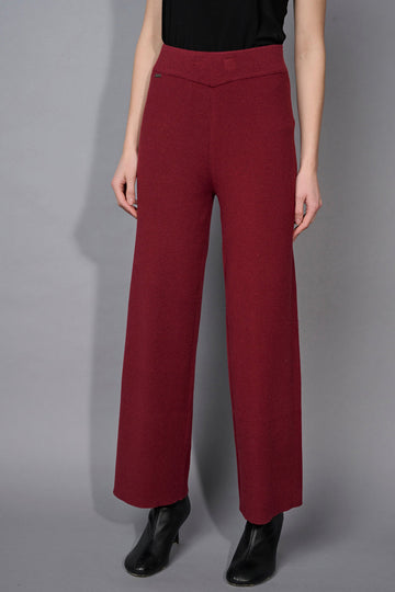 Wide-Leg Full-Length Knit Pants