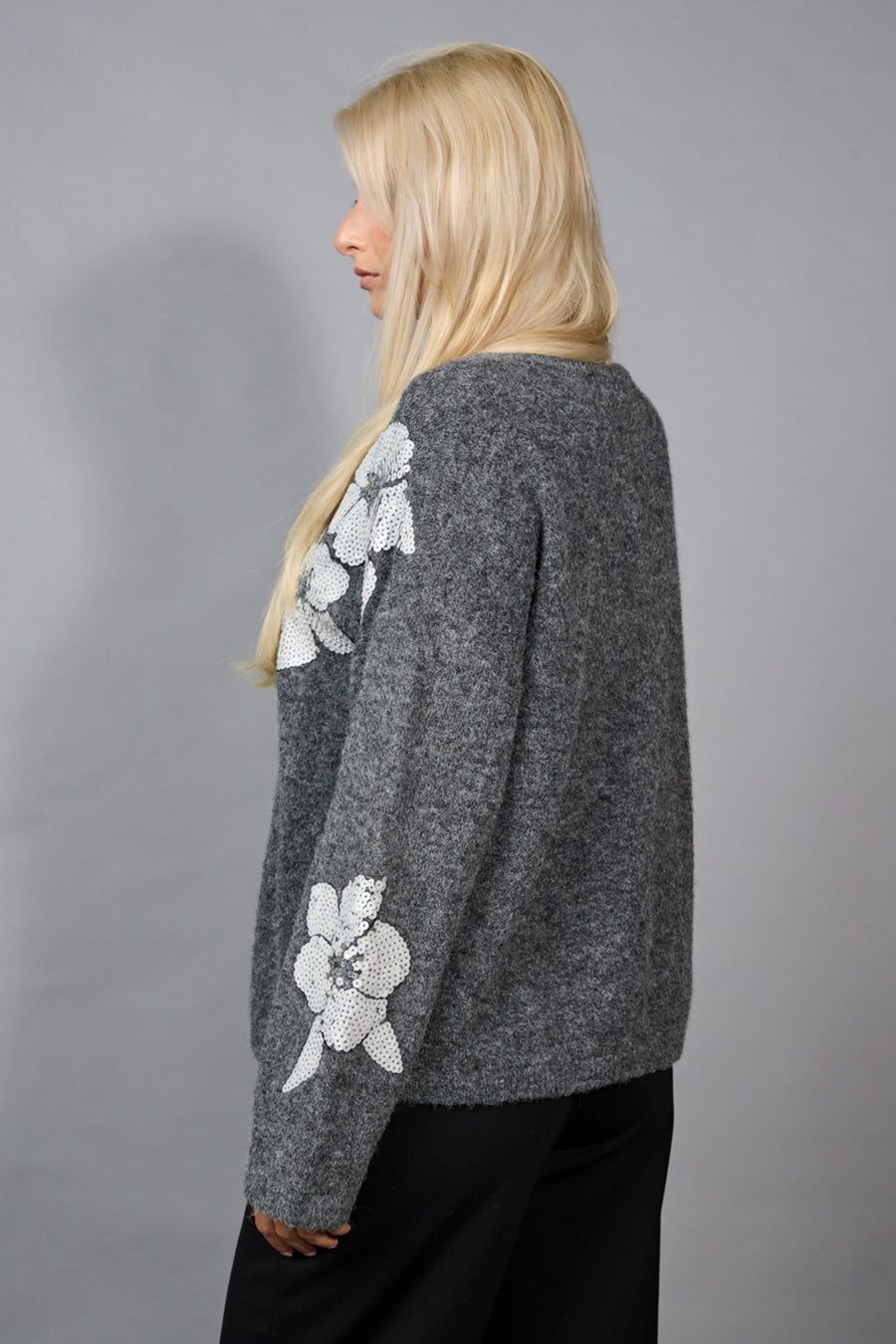 Floral Sequins-Embellished Top