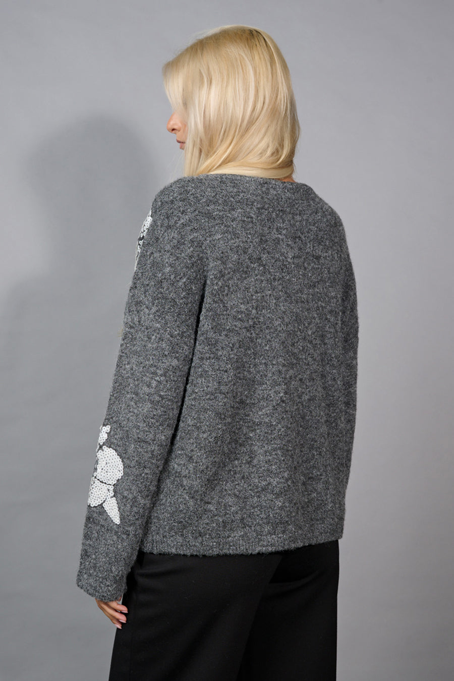 Floral Sequins-Embellished Top