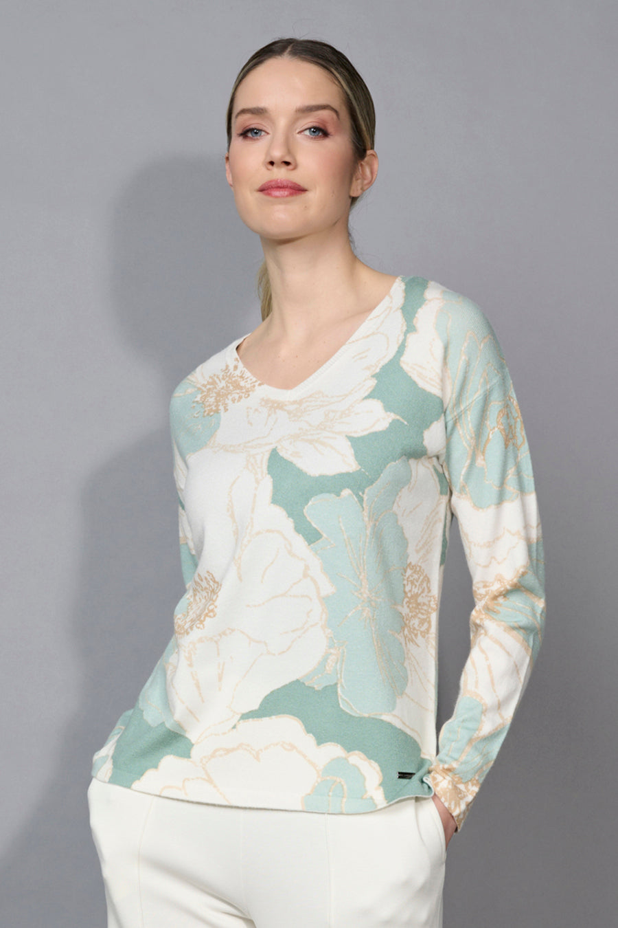 Floral Print V-Neck Top