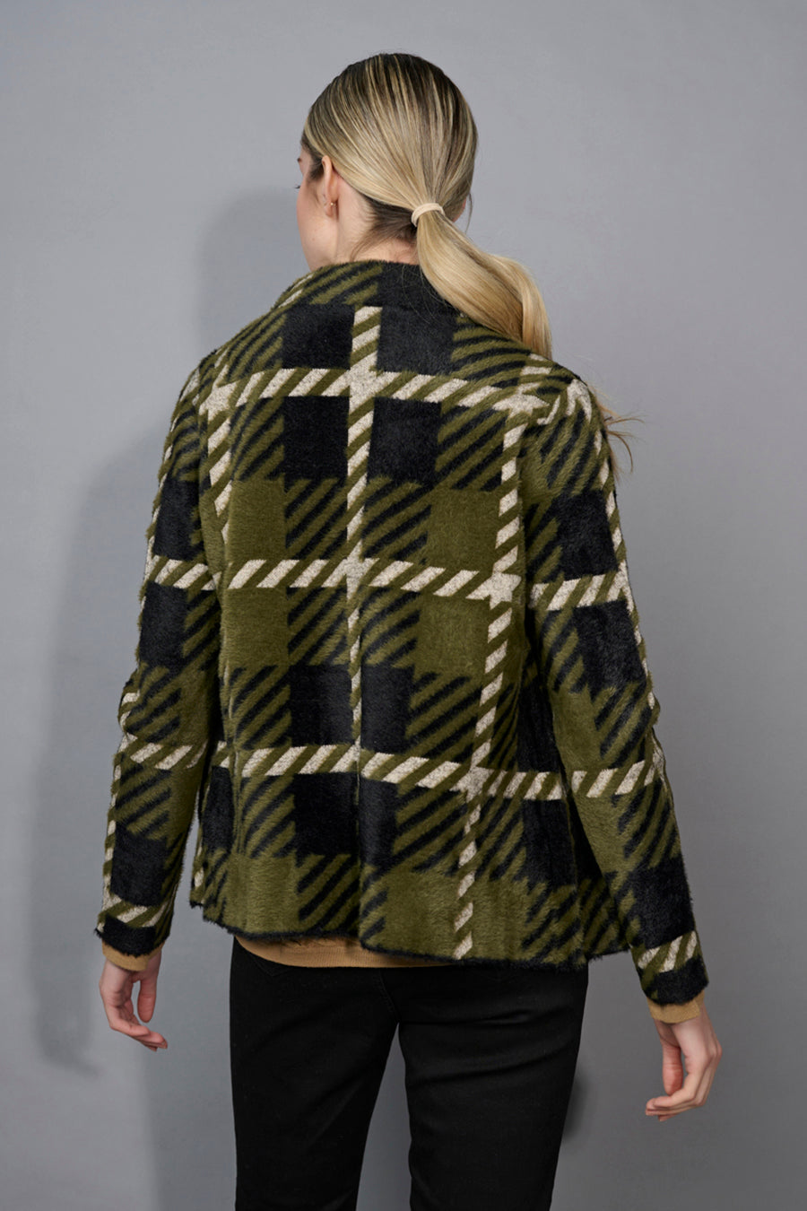 Short Plaid Embellished Jacket