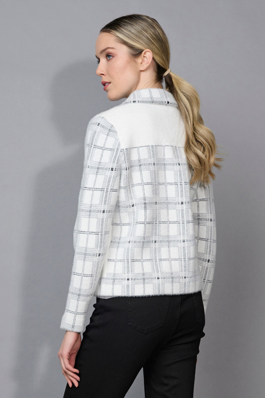 Plaid Pockets Short Jacket