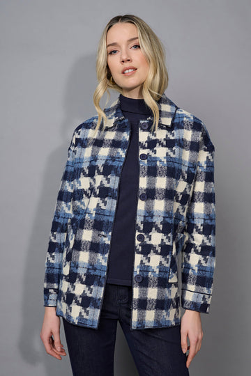 Houndstooth Button-Front Jacket