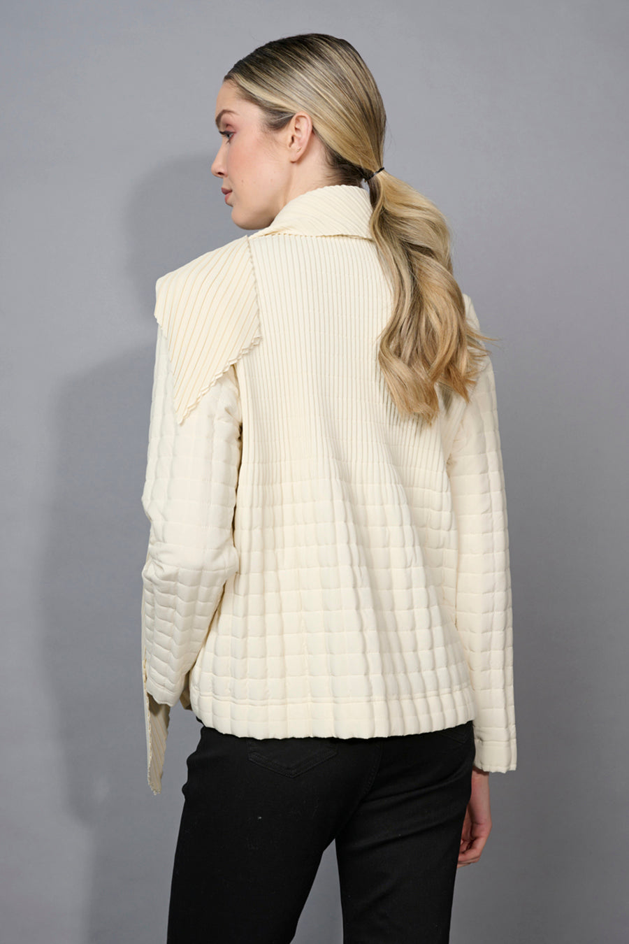 Pleated Jacket With A Scarf
