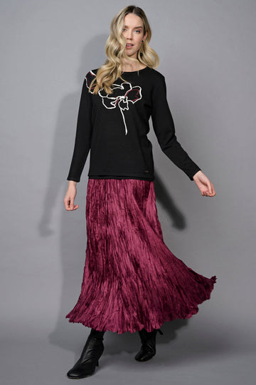 Crinkled Long Skirt