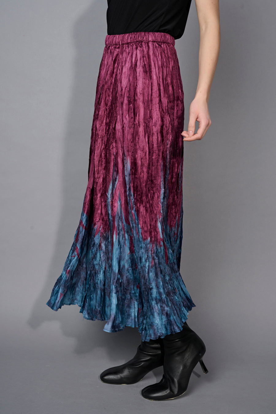 Printed Crinkled Long Skirt