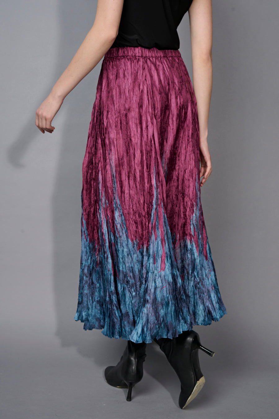 Printed Crinkled Long Skirt