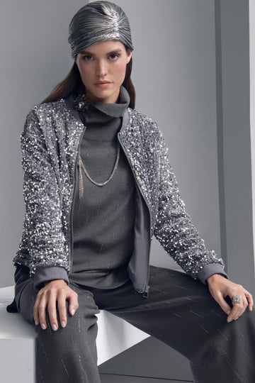 Sequined Bomber Jacket