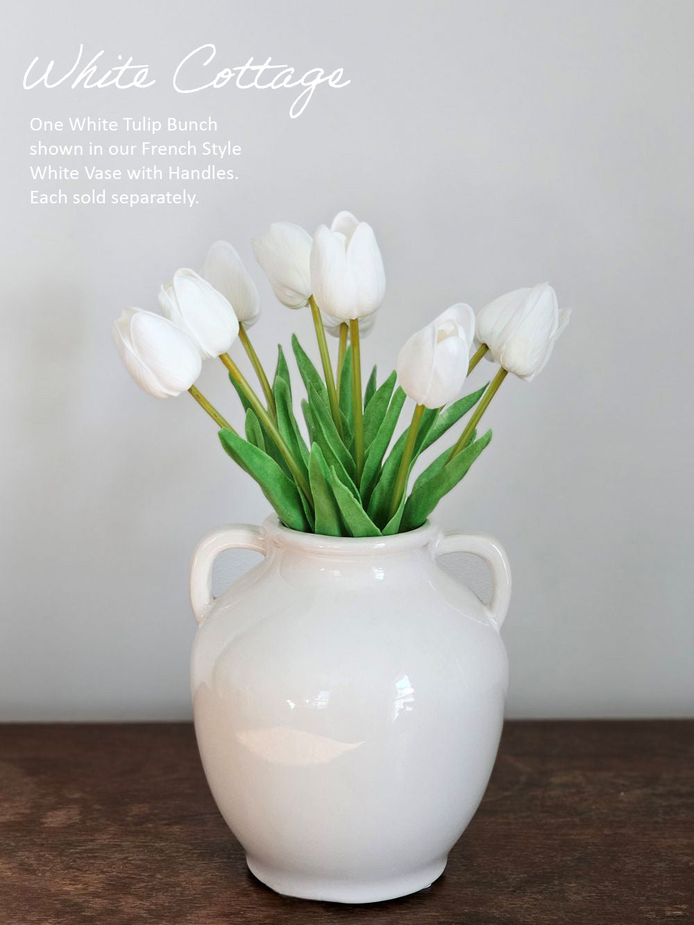 French Style White Vase with Handles