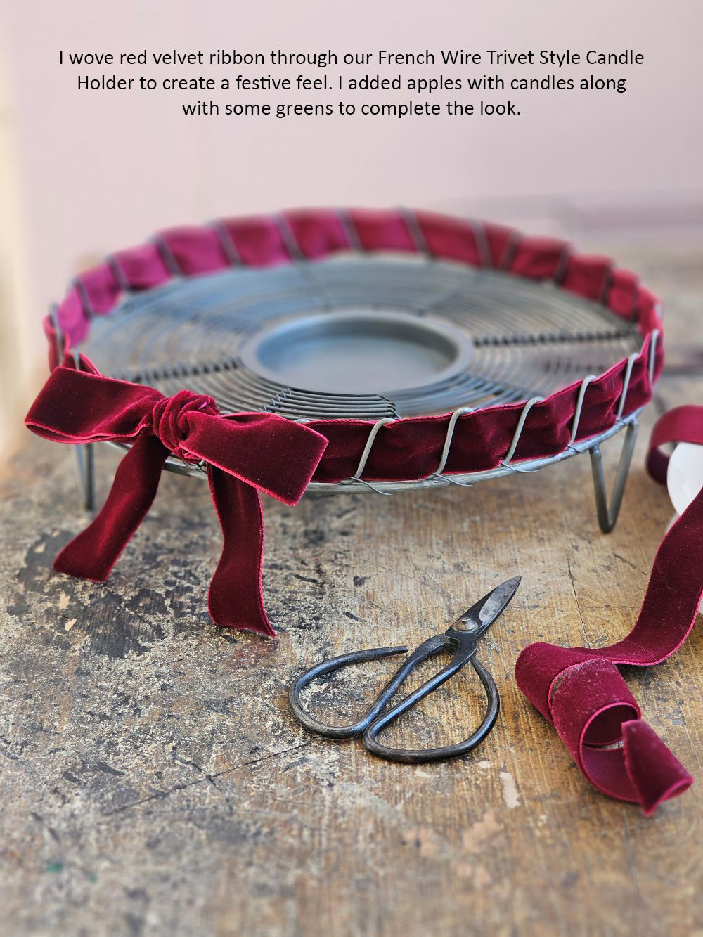 French Wire Trivet Style Candle Holder