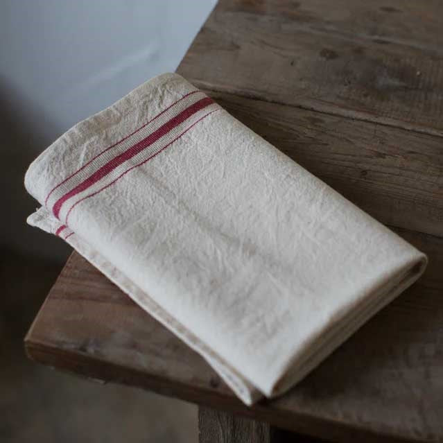 French Bistro Red Stripe Kitchen Towel