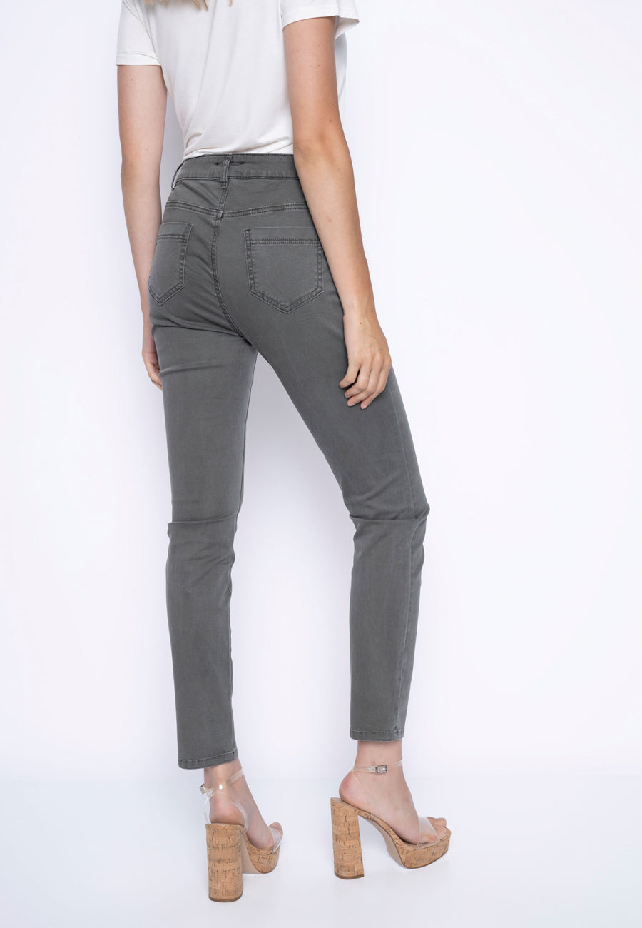 Lace Trim Regular Length Cuffed Pants