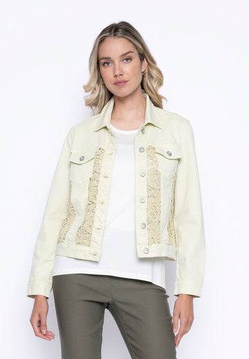 Lace Trim Denim Jacket